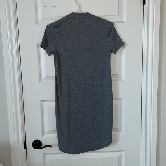Grey Ribbed Tshirt Dress - Picture 2 of 2